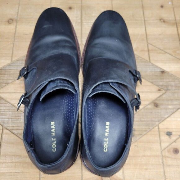Cole Haan Benton Double Monk II Mens Size 11.5 Leather Shoes Black C25398 - Picture 9 of 10